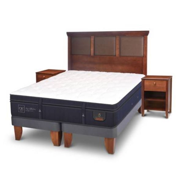 Linio Cama europea súper premium king bd 180 x 200 cm + muebles torino oferta