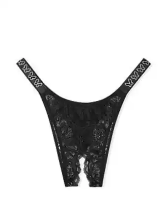 Victoria's Secret Shine strap crotchless lace brazilian panty oferta