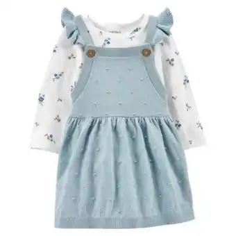 Carter´s conjunto 2 piezas vestido y polera bebé niña
