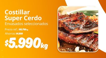 Unimarc Costillar Super Cerdo Envasados seleccionados oferta