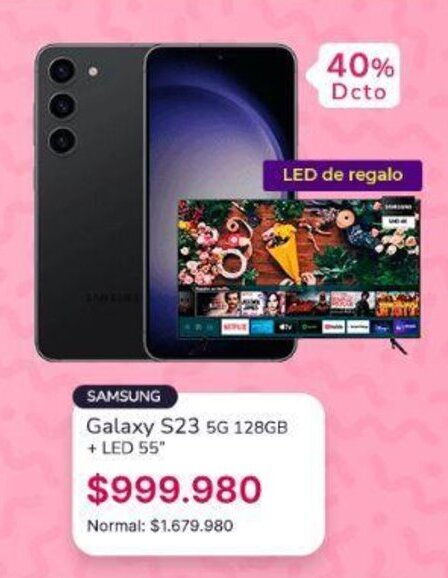 Abcdin SAMSUNG Galaxy S23 5G 128GB + LED 55" oferta