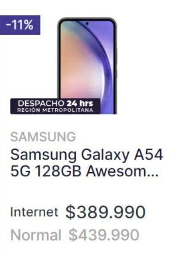 Abcdin Samsung Galaxy A54 5G 128GB Awesom... oferta