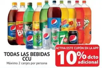 Alvi TODAS LAS BEBIDAS CCU Máximo 2 canjes por persona oferta