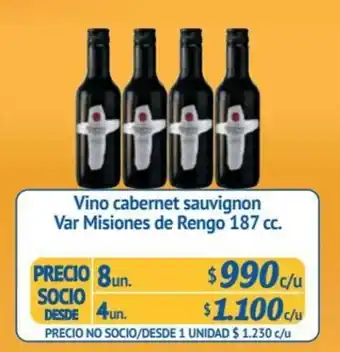 Alvi Vino cabernet sauvignon Var Misiones de Rengo 8 un. x 187 cc. oferta