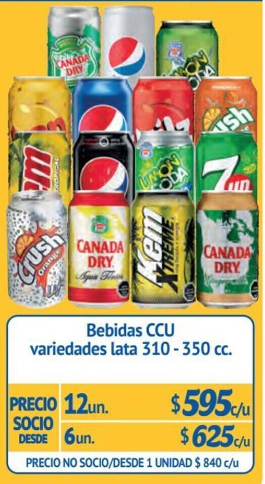 Alvi Bebidas CCU variedades lata 12 un. x 310-350 cc. oferta