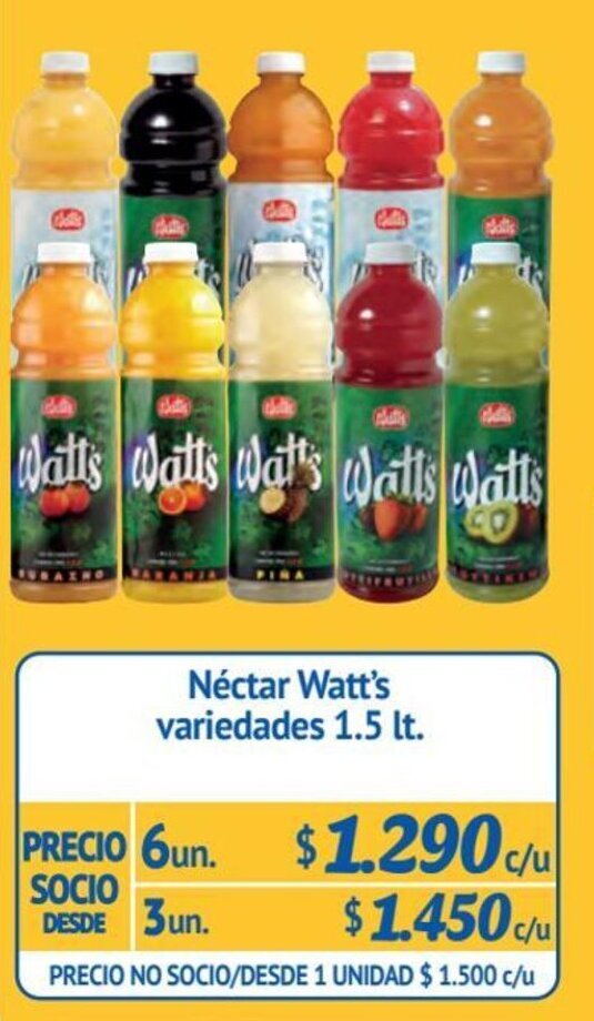 Alvi Néctar Watt's variedades 6 un x 1.5 lt. oferta
