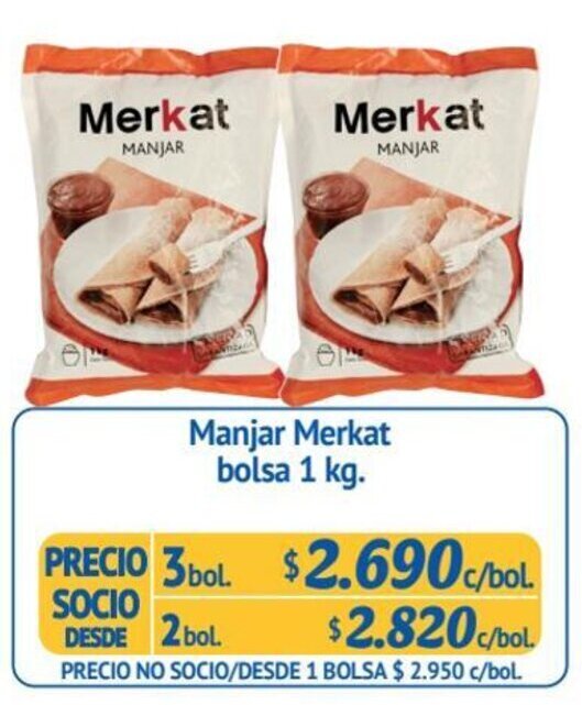Alvi Manjar Merkat bolsa 3 bol x 1 kg. oferta