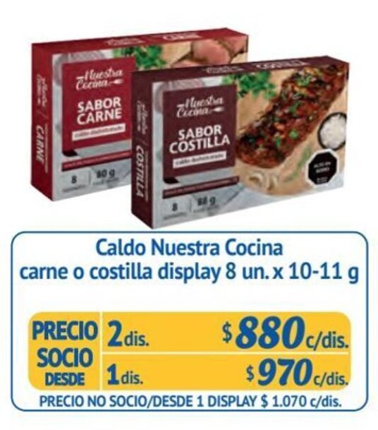 Alvi Caldo Nuestra Cocina carne o costilla display 2 dis. x 8 un. x 10-11 g oferta