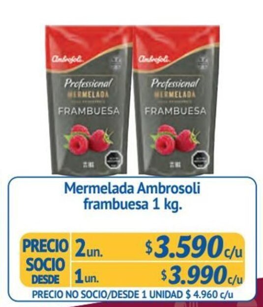 Alvi Mermelada Ambrosoli frambuesa 2 un x 1 kg. oferta