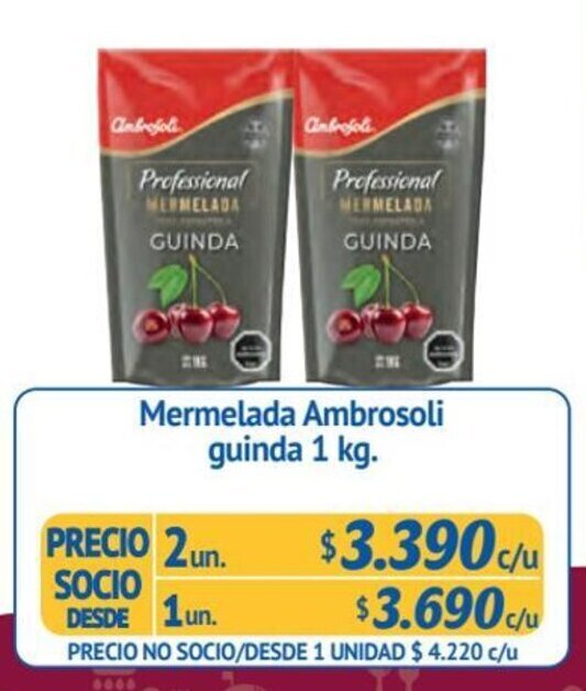 Alvi Mermelada Ambrosoli guinda 2 un x 1 kg. oferta