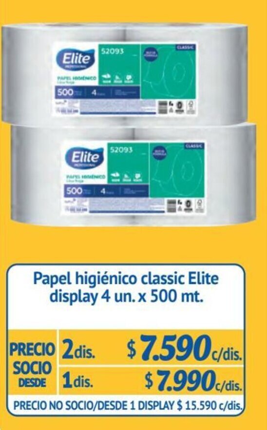 Alvi Papel higiénico classic Elite display 2 dis. x 4 un. x 500 mt. oferta