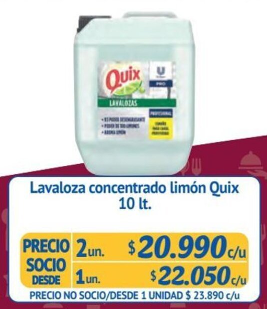 Alvi Lavaloza concentrado limón Quix 2 un x 10 lt. oferta