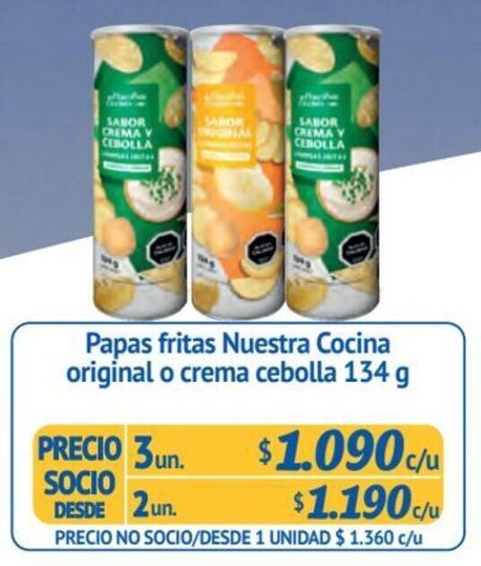 Alvi Papas fritas Nuestra Cocina original o crema cebolla 3 un x 134 g oferta