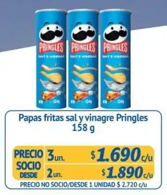 Alvi Papas fritas sal y vinagre Pringles 3 un x 158 g oferta