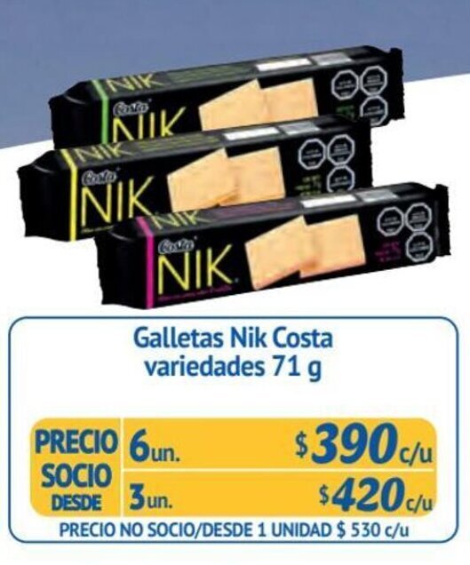 Alvi Galletas Nik Costa variedades 6 un x 71 g oferta