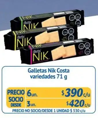 Alvi Galletas Nik Costa variedades 6 un x 71 g oferta