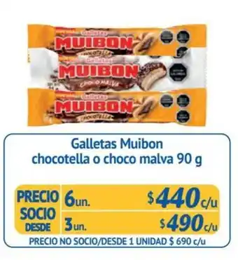 Alvi Galletas Muibon chocotella o choco malva 6 un x 90 g oferta