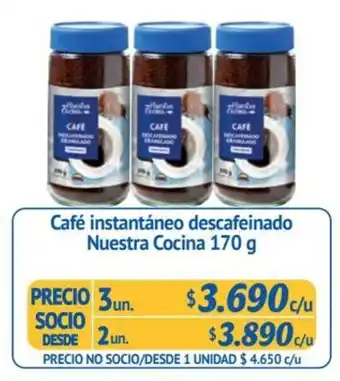 Alvi Café instantáneo descafeinado Nuestra Cocina 3 un x 170 g oferta