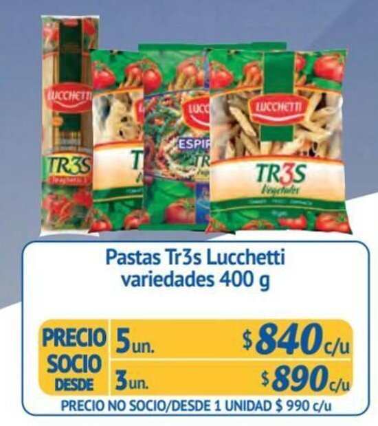 Alvi Pastas Tr3s Lucchetti variedades 5 un x 400 g oferta