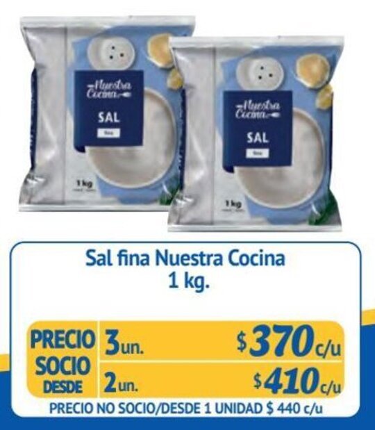 Alvi Sal fina Nuestra Cocina 3 un x 1 kg. oferta