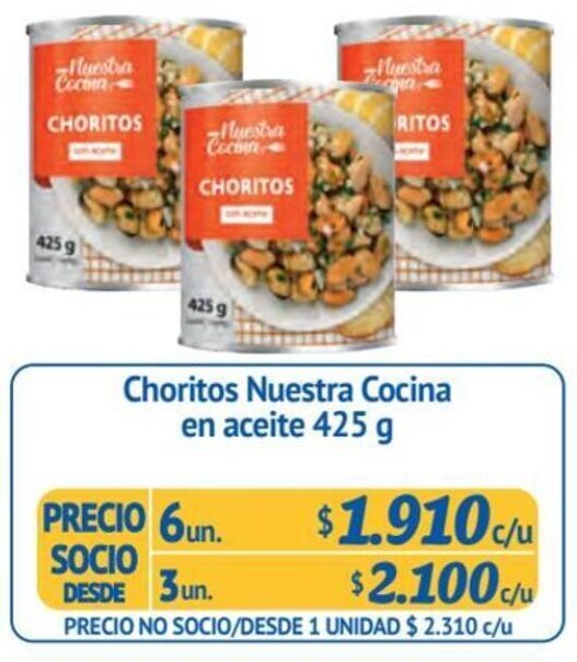 Alvi Choritos Nuestra Cocina en aceite 6 un x 425 g oferta
