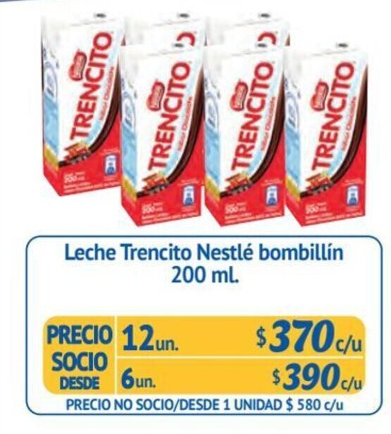 Alvi Leche Trencito Nestlé bombillín 12 un x 200 ml. oferta