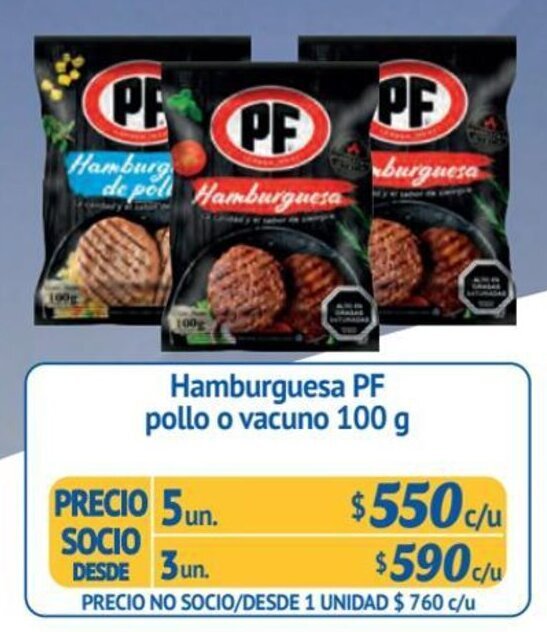 Alvi Hamburguesa PF pollo o vacuno 5 un x 100 g oferta
