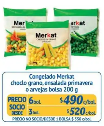 Alvi Congelado Merkat choclo grano, ensalada primavera o arvejas bolsa 6 bol x 200 g oferta