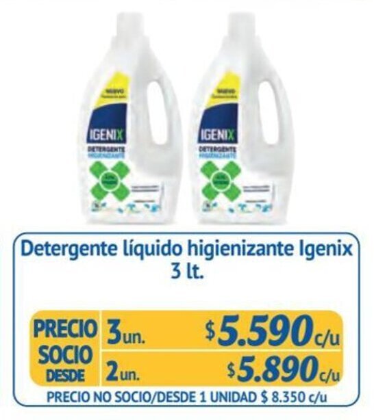 Alvi Detergente líquido higienizante Igenix 3 un x 3 lt. oferta