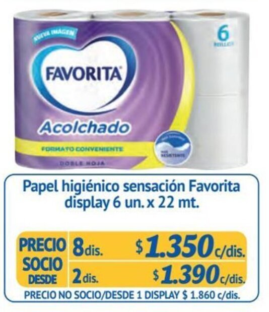 Alvi Papel higiénico sensación Favorita display 8 dis x 6 un. x 22 mt. oferta