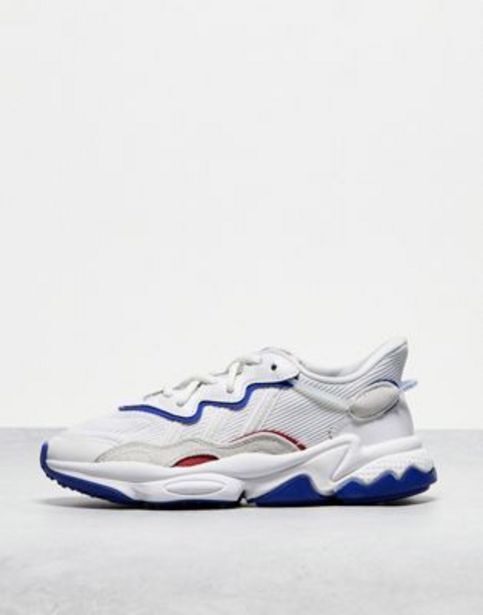 Asos Adidas originals ozweego trainers in off white with blue and red detail oferta