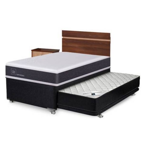 Linio Cama nido divan cic ortopedic black 1.5 plazas + muebles mica oferta