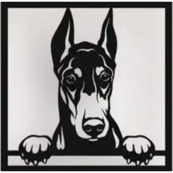 Linio Cuadro decorativo figura perro doberman en madera mdf oferta