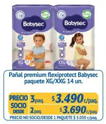 Alvi Pañal premium flexiprotect Babysec paquete XG/XXG 3 paq. x 14 un. oferta