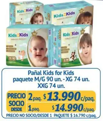 Alvi Pañal Kids for Kids paquete M/G 90 un. - XG 74 un. - XXG 74 un. 2 paq. oferta