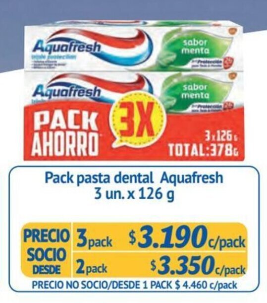 Alvi Pack pasta dental Aquafresh 3 pack x 3 un. x 126 g oferta
