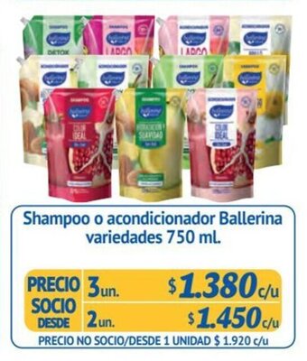 Alvi Shampoo o acondicionador Ballerina variedades 750 ml. x 3 un. oferta