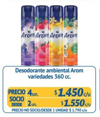 Alvi Desodorante ambiental Arom variedades 360 cc. x 4 un. oferta
