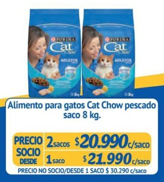 Alvi Alimento para gatos Cat Chow pescado saco 8 kg. x 2 sacos oferta