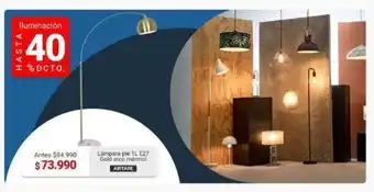 Easy Lámpara pie 1L E27 Gold arco mármol ABITARE oferta