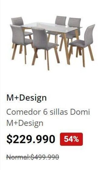 Easy Comedor 6 sillas Domi M+Design oferta