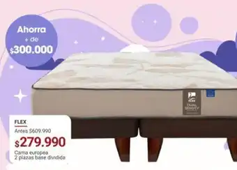 Easy Cama europea 2 plazas base dividida FLEX oferta
