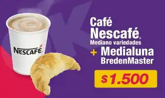 OK Market Café Nescafé Mediano variedades + Medialuna BredenMaster oferta