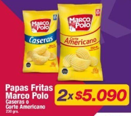 OK Market Papas Fritas Marco Polo  Caseras o Corte Americano 230 grs. x 2 oferta