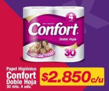 OK Market Papel Higiénico Confort Doble Hoja 30 mts. 4 uds. oferta