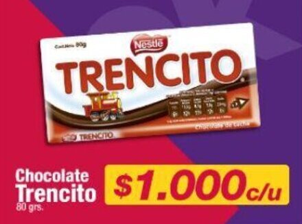 OK Market Chocolate TRENCITO 80 grs. oferta