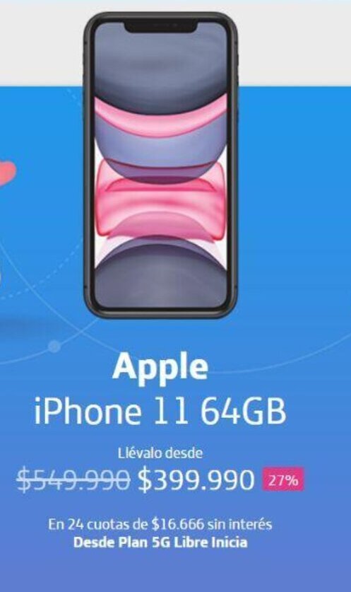 Movistar Apple iPhone 11 64GB oferta