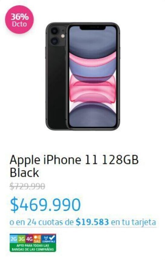 Movistar Apple iPhone 11 128GB oferta