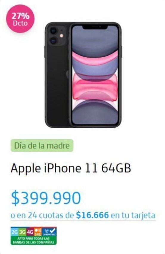 Movistar Apple iPhone 11 64GB oferta
