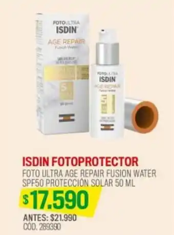 Cruz Verde ISDIN FOTOPROTECTOR FOTO ULTRA AGE REPAIR FUSION WATER SPF50 PROTECCIÓN SOLAR 50 ML oferta